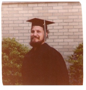 Dallin Malmgren in traditional cap and gown, 1980.