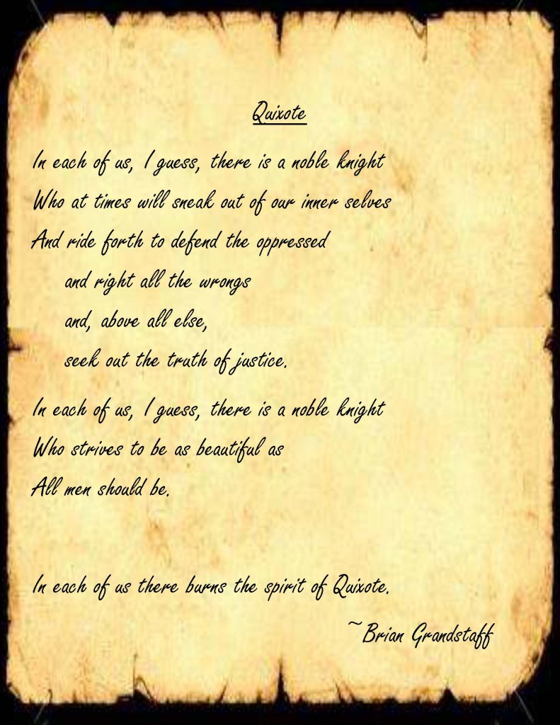 Quixote Poem, written by Brian Grandstaff